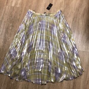 New Ralph Lauren Purple and Green Pleated Midi Skirt size 14